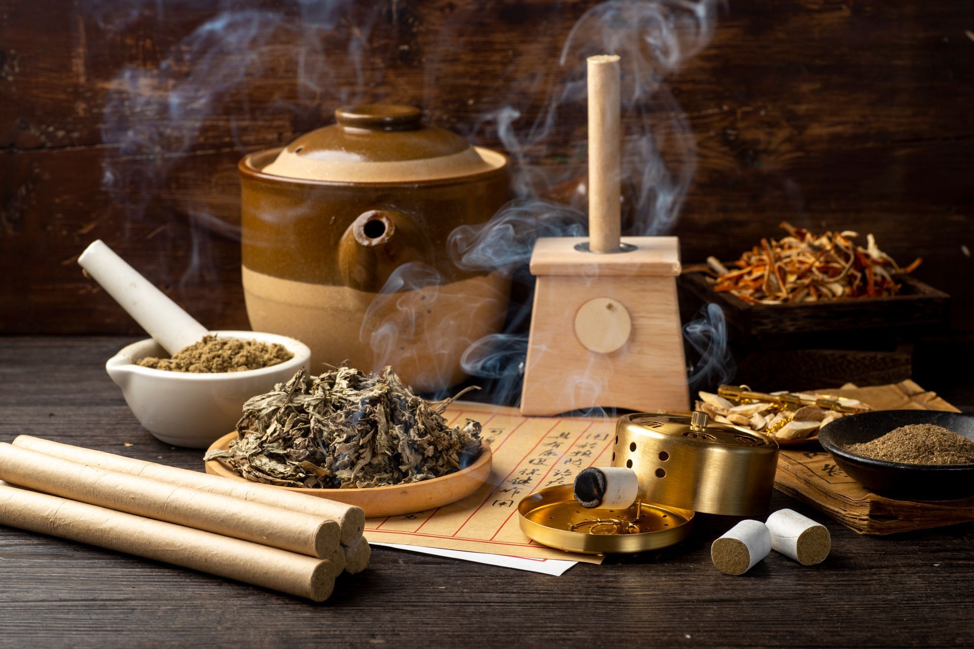 A book open to a page about Chinese medicine