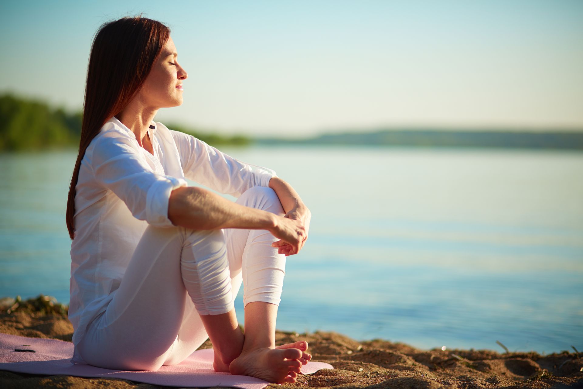 A relaxed woman enjoying the sea