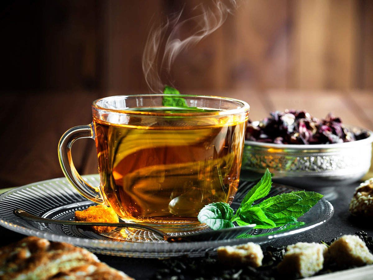 A cup of tea with steam coming out of it